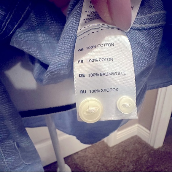 Men’s Big & Tall True Nation Tab Sleeve Button Down Light Blue Size 2XL - Picture 14 of 14